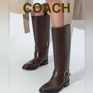Coach Dark Brown Heeled Boots